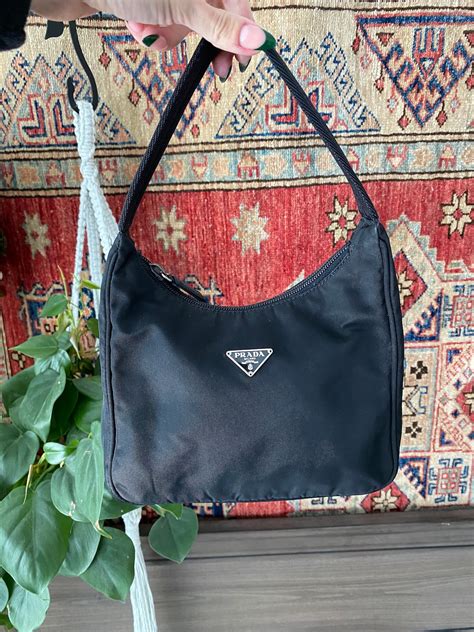 black nylon prada bag mini hobo|vintage prada nylon hobo bag.